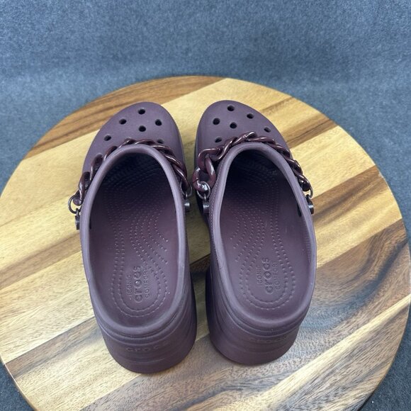 Crocs Siren Chain Clog Dark Cherry Men's 4 Womens 6 Platform Heels - Picture 7 of 10